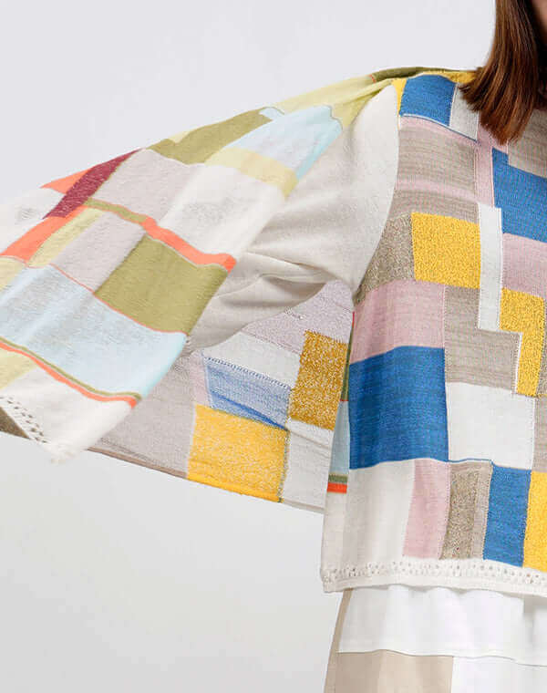 
                  
                    Load image into Gallery viewer, モザイク柄ニットショール / BEH01032WA
                  
                