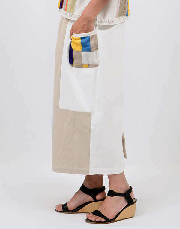 
                  
                    Load image into Gallery viewer, デニムパッチワークスカート / BEH01085WA
                  
                