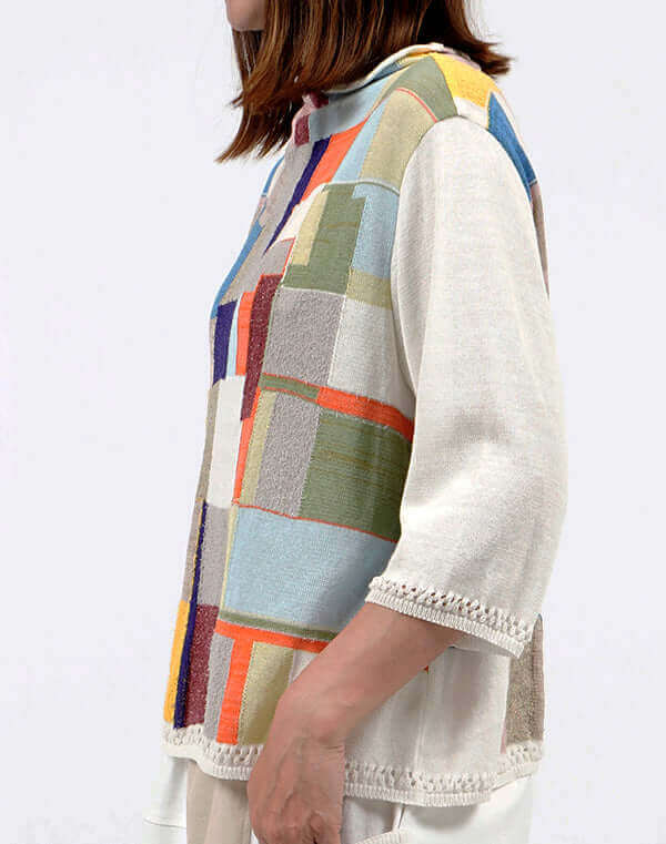 
                  
                    Load image into Gallery viewer, モザイク柄プルオーバー / BEH01030WA
                  
                