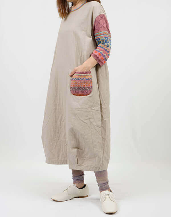 
                  
                    Load image into Gallery viewer, 綿麻リバーシブルワンピース / BEH01053WA
                  
                