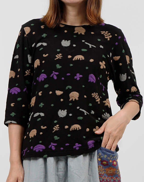 ガーデン柄ジャージープルオーバー / BEH01100WA