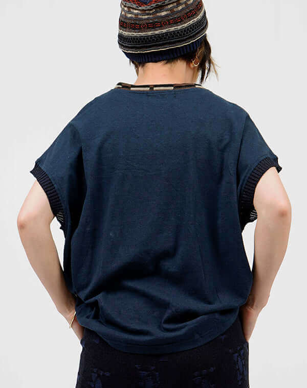 
                  
                    Load image into Gallery viewer, 綿麻ジャージーニットドッキングベスト / BEH07070WA
                  
                