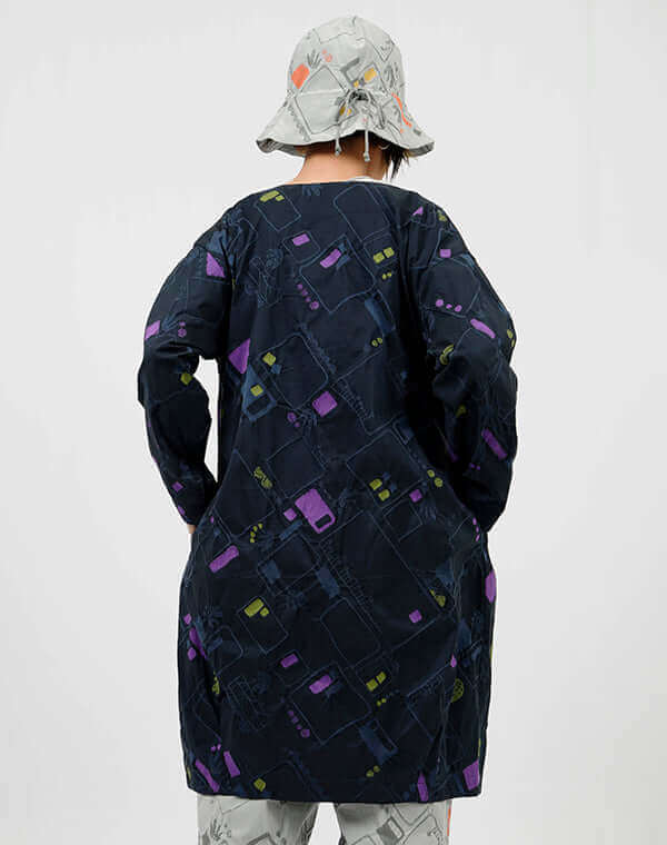 
                  
                    Load image into Gallery viewer, ガーデニング柄コクーンロングコート / BEH07048WA
                  
                