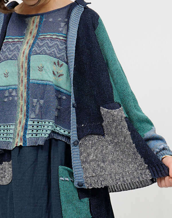 
                  
                    Load image into Gallery viewer, ミックスポケット柄カーディガン / BEH07021WA
                  
                