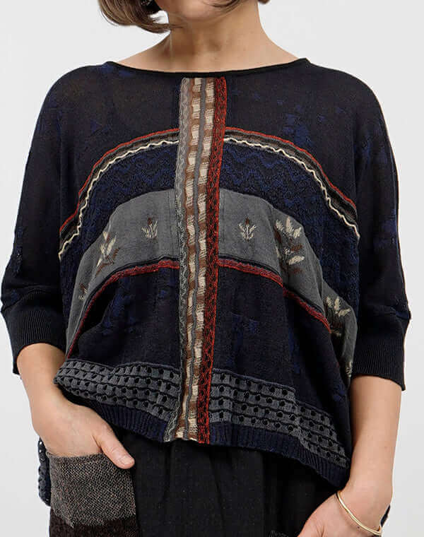 
                  
                    Load image into Gallery viewer, MIXジャカードワイドプルオーバー / BEH07001WA
                  
                