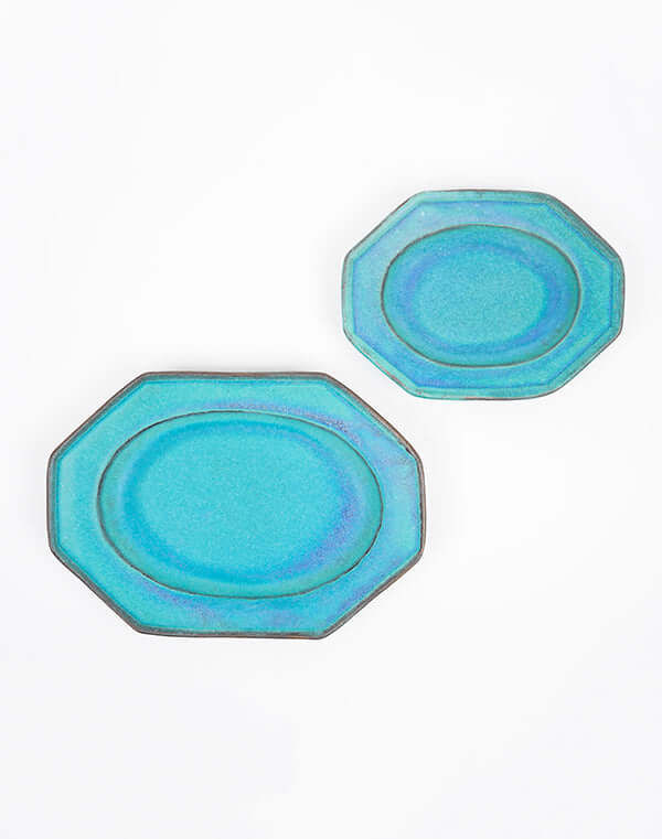 
                  
                    Load image into Gallery viewer, わかさま陶芸 オクトゴナル 小 ターコイズ / 904371223005
                  
                