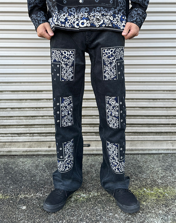 
                  
                    Load image into Gallery viewer, Bandana Embroidery Corduroy Pants / 315846252002
                  
                