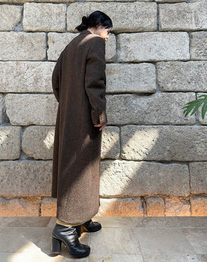 
                  
                    Load image into Gallery viewer, LAMA SHETLAND WOOL TWEED CHESTERFIELD COAT / 314178242002
                  
                