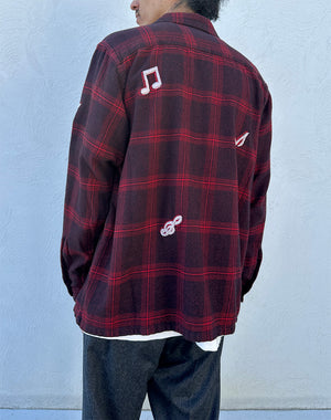 
                  
                    Load image into Gallery viewer, Music Hand Embroidery Flannel Shirt / 311846242003
                  
                