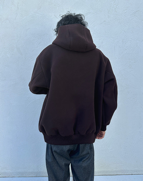 
                  
                    Load image into Gallery viewer, DOUBLE CLOTH HEAVY WOOL PILE ZIP HOODIE / 306192242001
                  
                