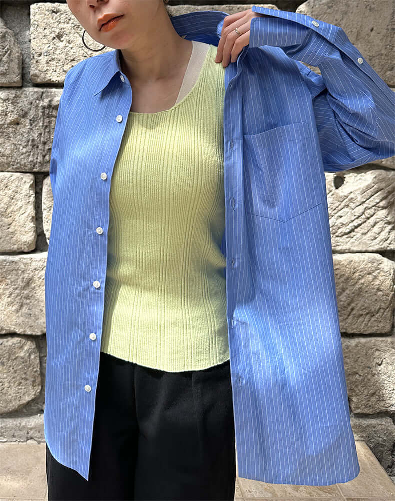 
                  
                    Load image into Gallery viewer, [new color]シルクランダムリブタンク / BEH13004WA
                  
                