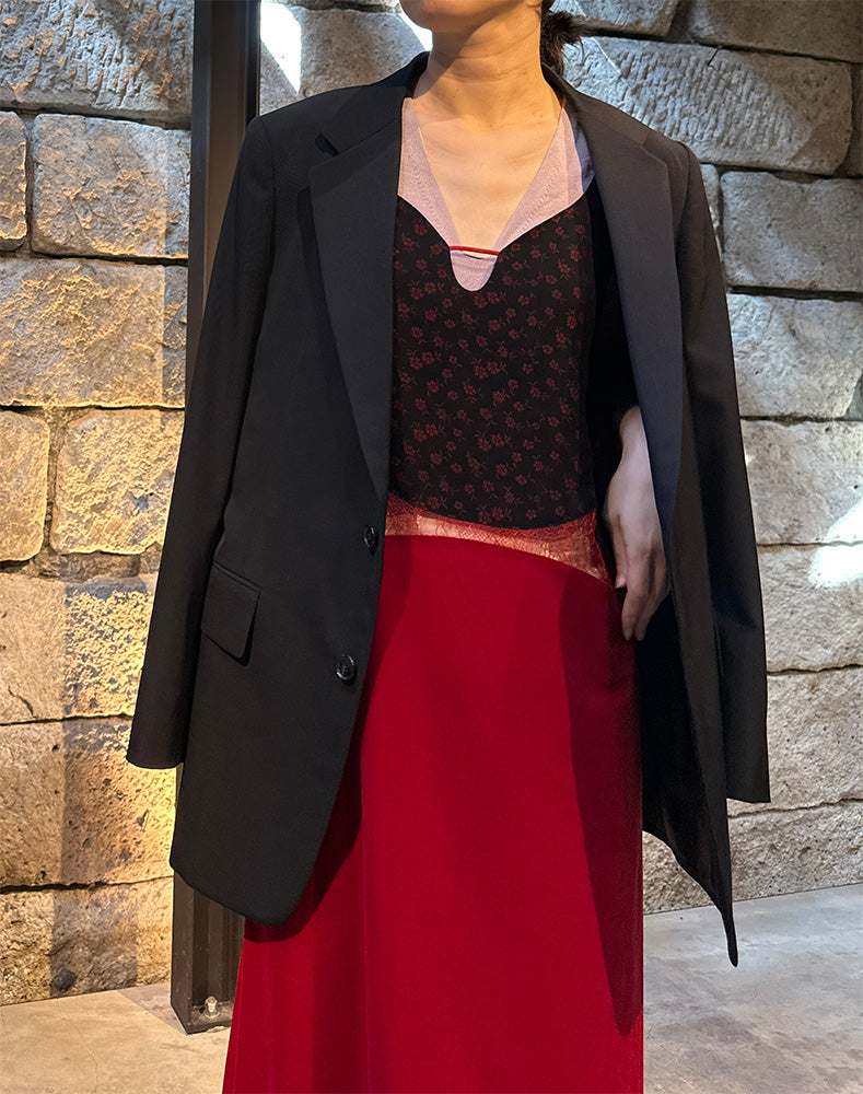 
                  
                    Load image into Gallery viewer, Cupro Triacetate Floral Jacquard Camisole Dress / 303165252001
                  
                