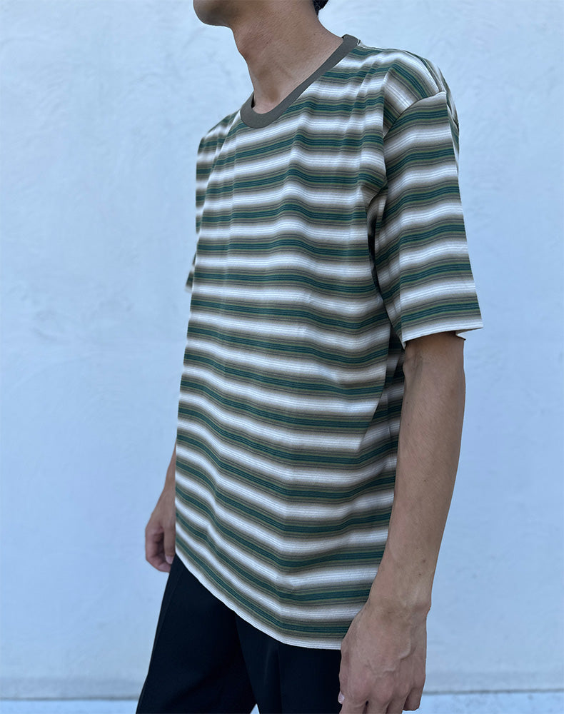 
                  
                    Load image into Gallery viewer, GRADIENT STRIPE JERSEY TEE / 304192252003
                  
                