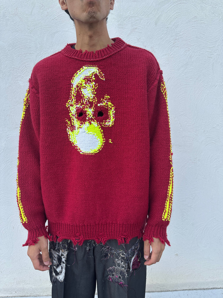 
                  
                    Load image into Gallery viewer, GLOW-IN-THE-DARK SKULL KNIT PULLOVER / 301175252002
                  
                
