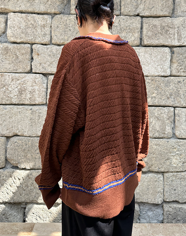 
                  
                    Load image into Gallery viewer, Wrinkled Polo Cardigan / 307343252001
                  
                