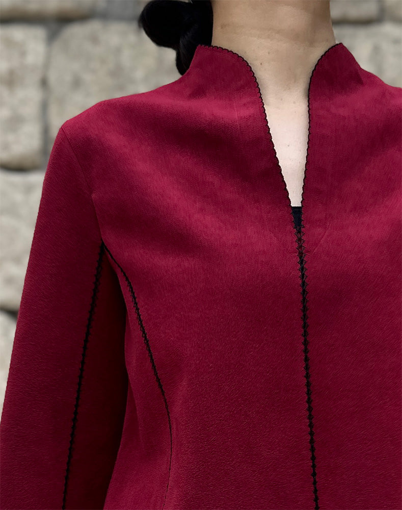 
                  
                    Load image into Gallery viewer, Synthetic Leather Fancy Ftitch Top / 301165252005
                  
                