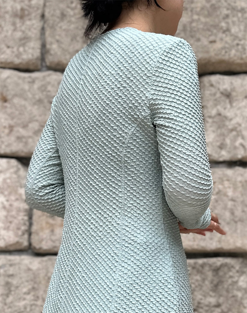 
                  
                    Load image into Gallery viewer, Shirring Jersey Jacquard Dress / 303165252002
                  
                