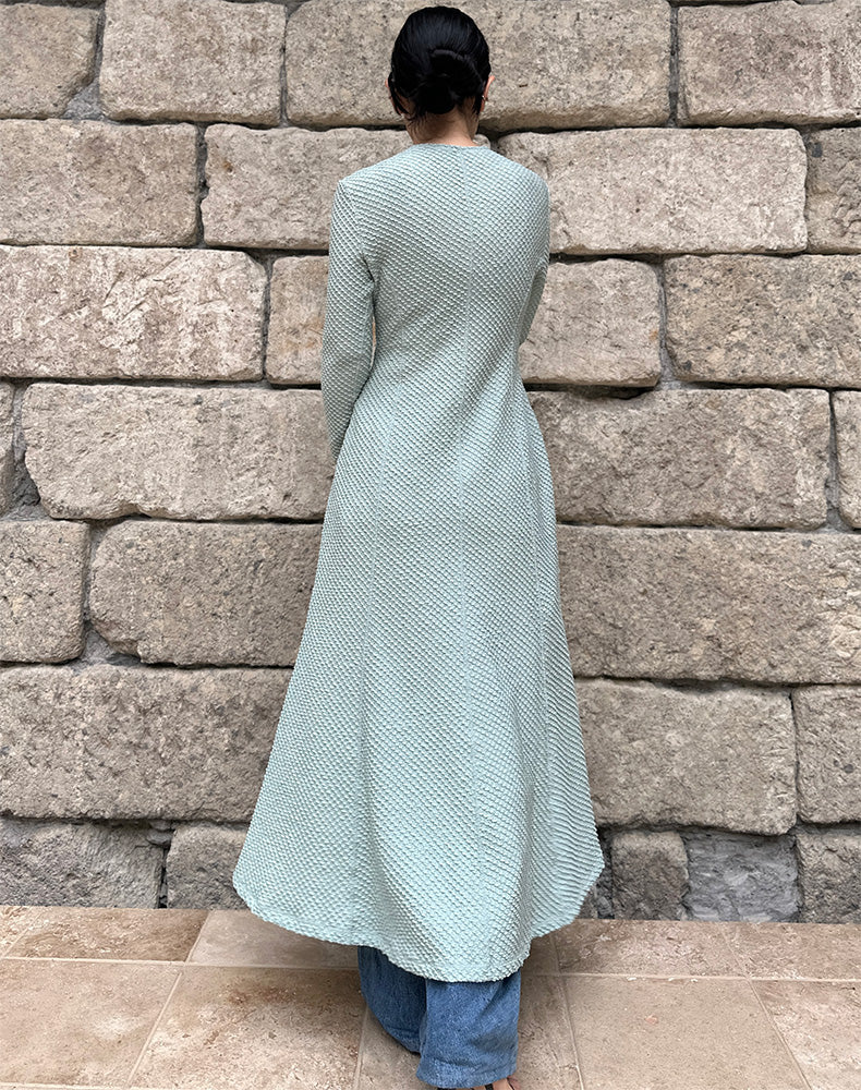 
                  
                    Load image into Gallery viewer, Shirring Jersey Jacquard Dress / 303165252002
                  
                