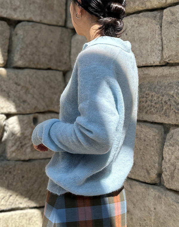 
                  
                    Load image into Gallery viewer, BABY SURI ALPACA SHEER KNIT SKIPPER POLO / 301178252002
                  
                