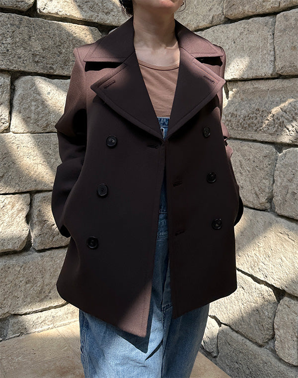 
                  
                    Load image into Gallery viewer, TWISTED DOUBLE CLOTH P-COAT / 314178252001
                  
                