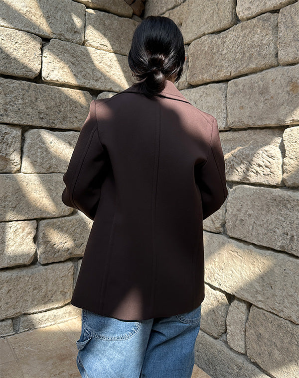 
                  
                    Load image into Gallery viewer, TWISTED DOUBLE CLOTH P-COAT / 314178252001
                  
                