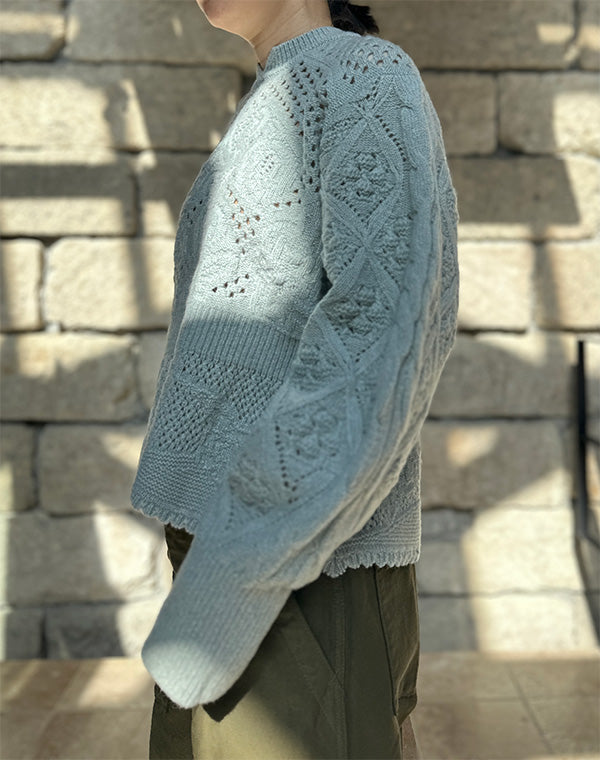 
                  
                    Load image into Gallery viewer, Multi Pattern Low Gauge Knitted Top / 301165252006
                  
                