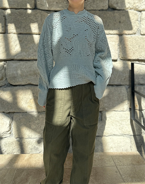 
                  
                    Load image into Gallery viewer, Multi Pattern Low Gauge Knitted Top / 301165252006
                  
                