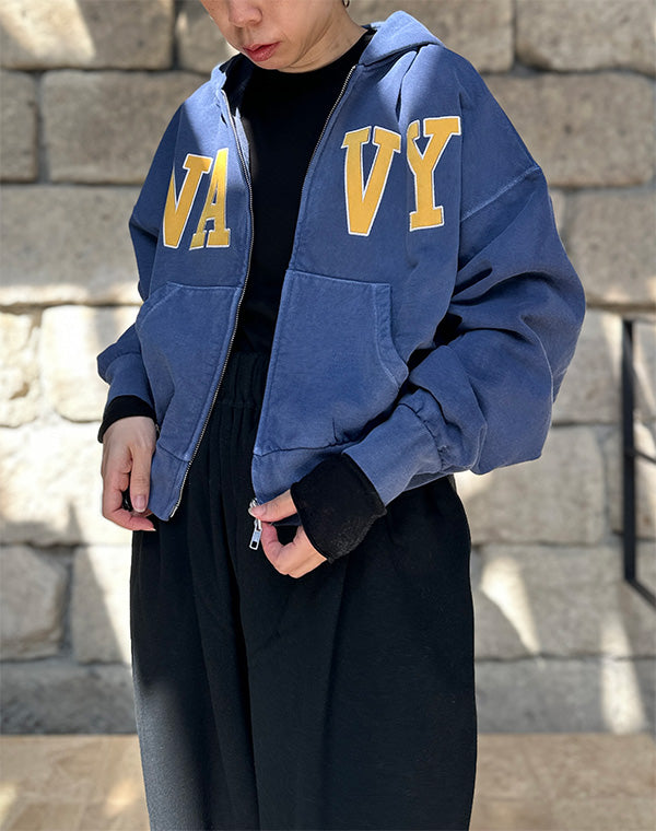 
                  
                    Load image into Gallery viewer, Navy Zip Hoodie / 306342252001
                  
                