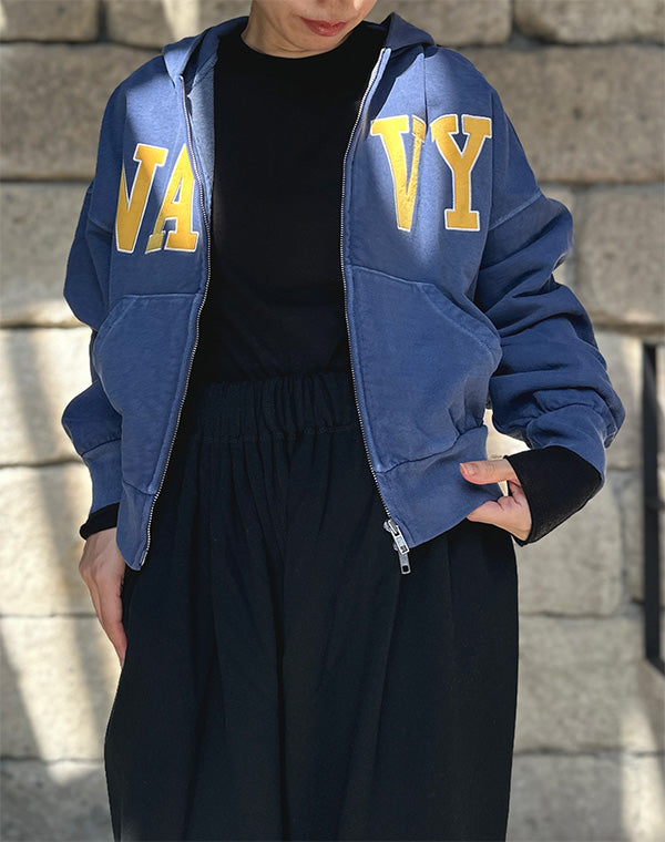 
                  
                    Load image into Gallery viewer, Navy Zip Hoodie / 306342252001
                  
                