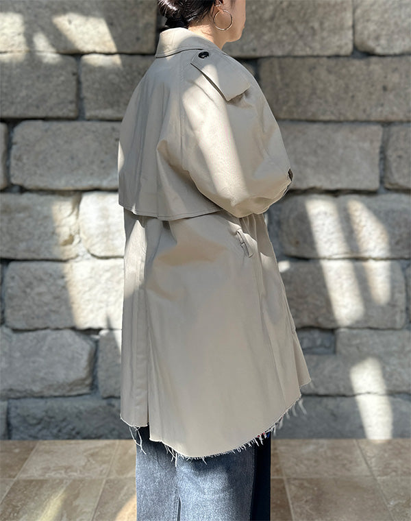 
                  
                    Load image into Gallery viewer, Cotton Short Trench Coat / 314342252001
                  
                