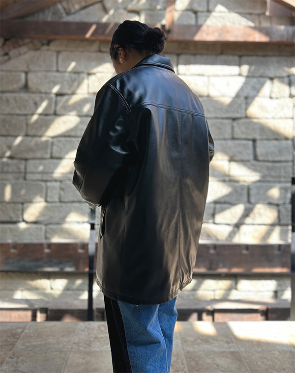 
                  
                    Load image into Gallery viewer, Leather Jacket / 313342252001
                  
                