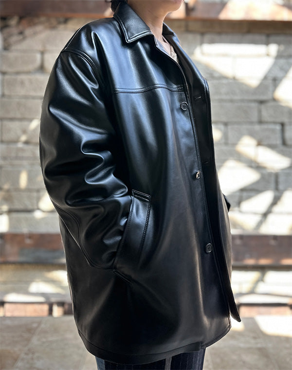 
                  
                    Load image into Gallery viewer, Leather Jacket / 313342252001
                  
                