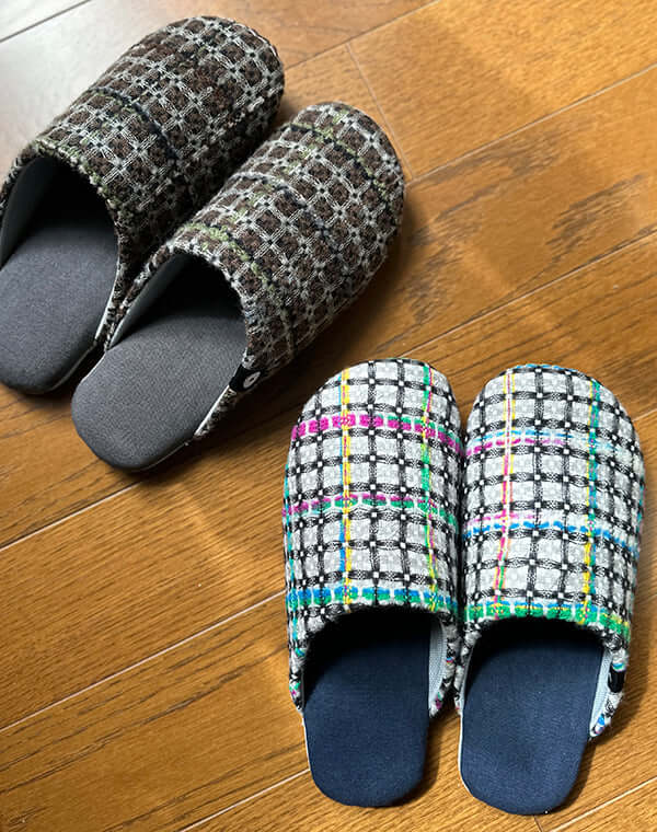 
                  
                    Load image into Gallery viewer, 【再入荷】《ABE HOME SHOES×GEA》綿麻Comfity オリジナルスリッパ - チェック / 903483253004
                  
                