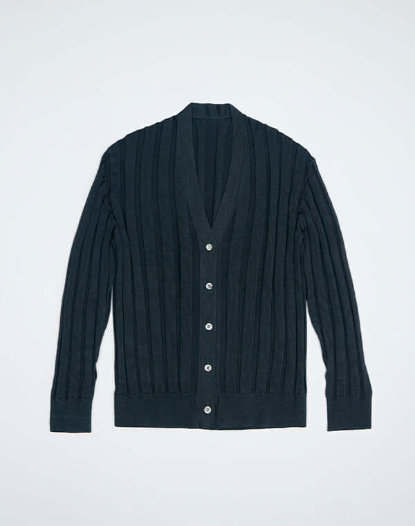 
                  
                    Load image into Gallery viewer, mayuhada silk rib cardigan / BEH24104LH
                  
                