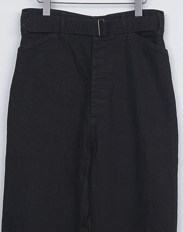 
                  
                    Load image into Gallery viewer, ブラックデニム ベルテッドパンツ / 315166252007
                  
                