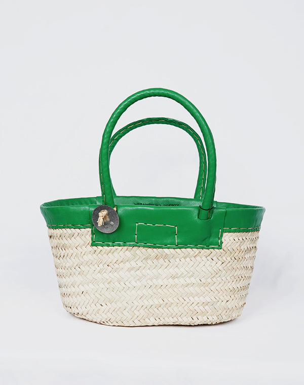 
                  
                    Load image into Gallery viewer, 革縁革手マルシェバスケット coron / 903834253017
                  
                