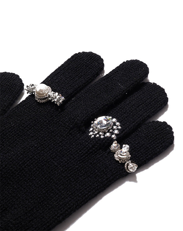 
                  
                    Load image into Gallery viewer, KNIT GLOVES WITH RINGS / 333175252001
                  
                