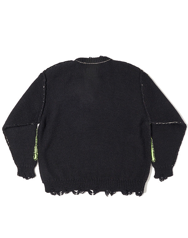 
                  
                    Load image into Gallery viewer, GLOW-IN-THE-DARK SKULL KNIT PULLOVER / 301175252002
                  
                