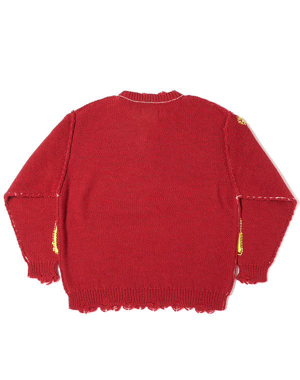 
                  
                    Load image into Gallery viewer, GLOW-IN-THE-DARK SKULL KNIT PULLOVER / 301175252002
                  
                