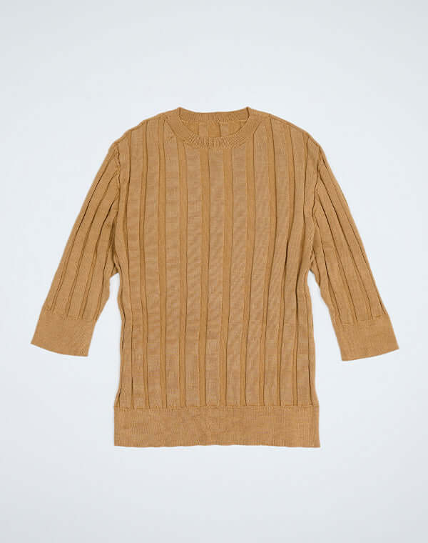 
                  
                    Load image into Gallery viewer, mayuhada silk rib half pullover / BEH24105LH
                  
                