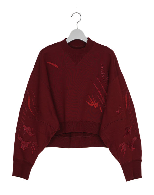 
                  
                    Load image into Gallery viewer, Floral Motif Embroidered Sweatshirts / 305165252001
                  
                