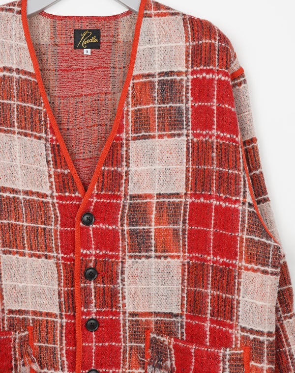 
                  
                    Load image into Gallery viewer, Fringe Cardigan - Wool Plaid / 307332252001
                  
                