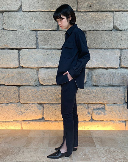 
                  
                    Load image into Gallery viewer, INSCRIRE - Milano Rib Slit Pants / 454042202001S
                  
                