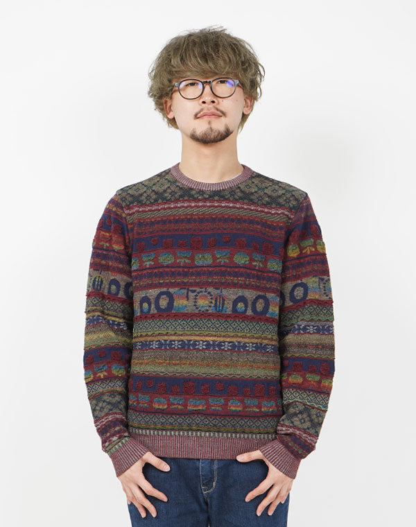 
                  
                    Load image into Gallery viewer, Colourful Mix Jacquard Pullover / KBAF351M
                  
                