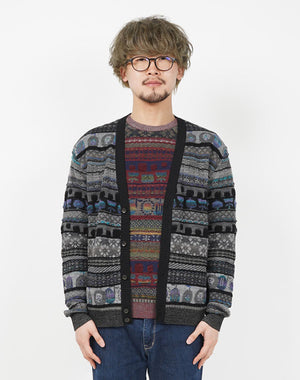 
                  
                    Load image into Gallery viewer, Colourful Mix jacquard Cardigan / KBAF352M
                  
                