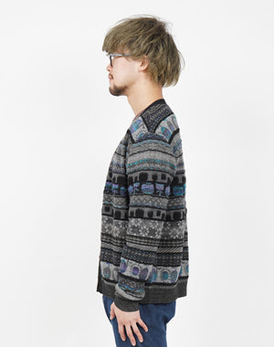 
                  
                    Load image into Gallery viewer, Colourful Mix jacquard Cardigan / KBAF352M
                  
                