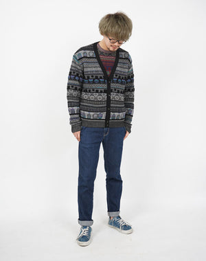 
                  
                    Load image into Gallery viewer, Colourful Mix jacquard Cardigan / KBAF352M
                  
                