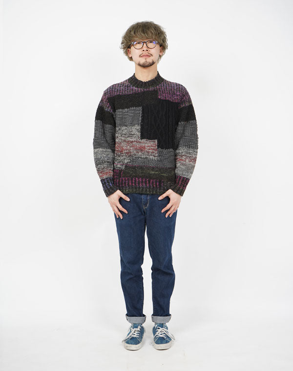 
                  
                    Load image into Gallery viewer, Patchwork Chunky Pullover / KBAF354M
                  
                