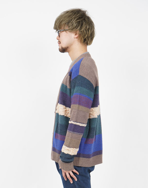 
                  
                    Load image into Gallery viewer, Block Pattern Fancy Cardigan / KBAF356M
                  
                