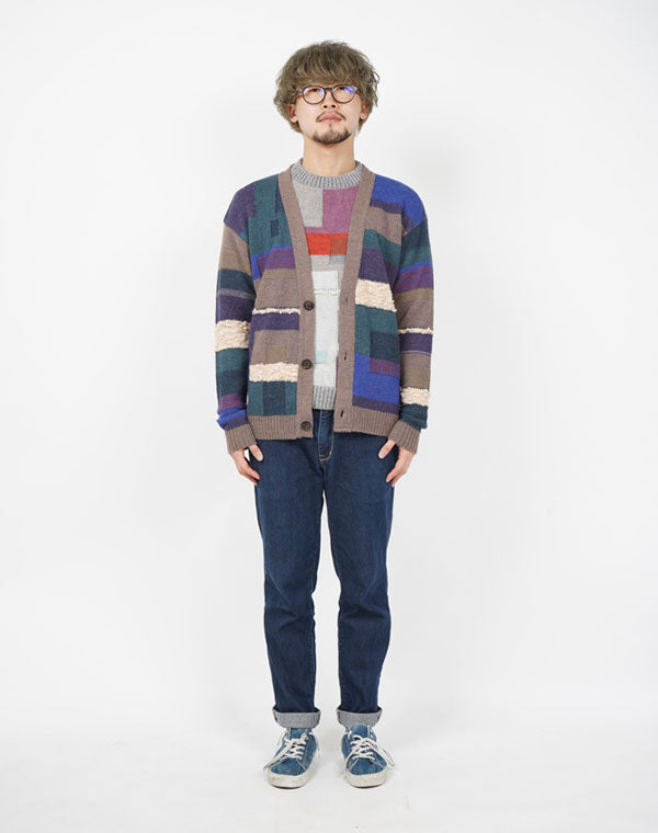 
                  
                    Load image into Gallery viewer, Block Pattern Fancy Cardigan / KBAF356M
                  
                